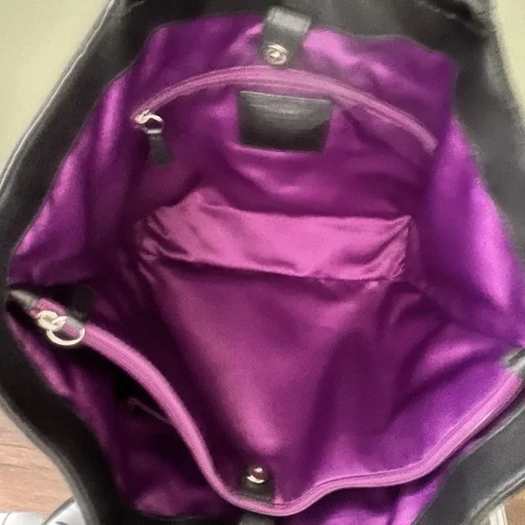 Coach Black Signature Canvas Leather Satchel - Picture 5 of 7